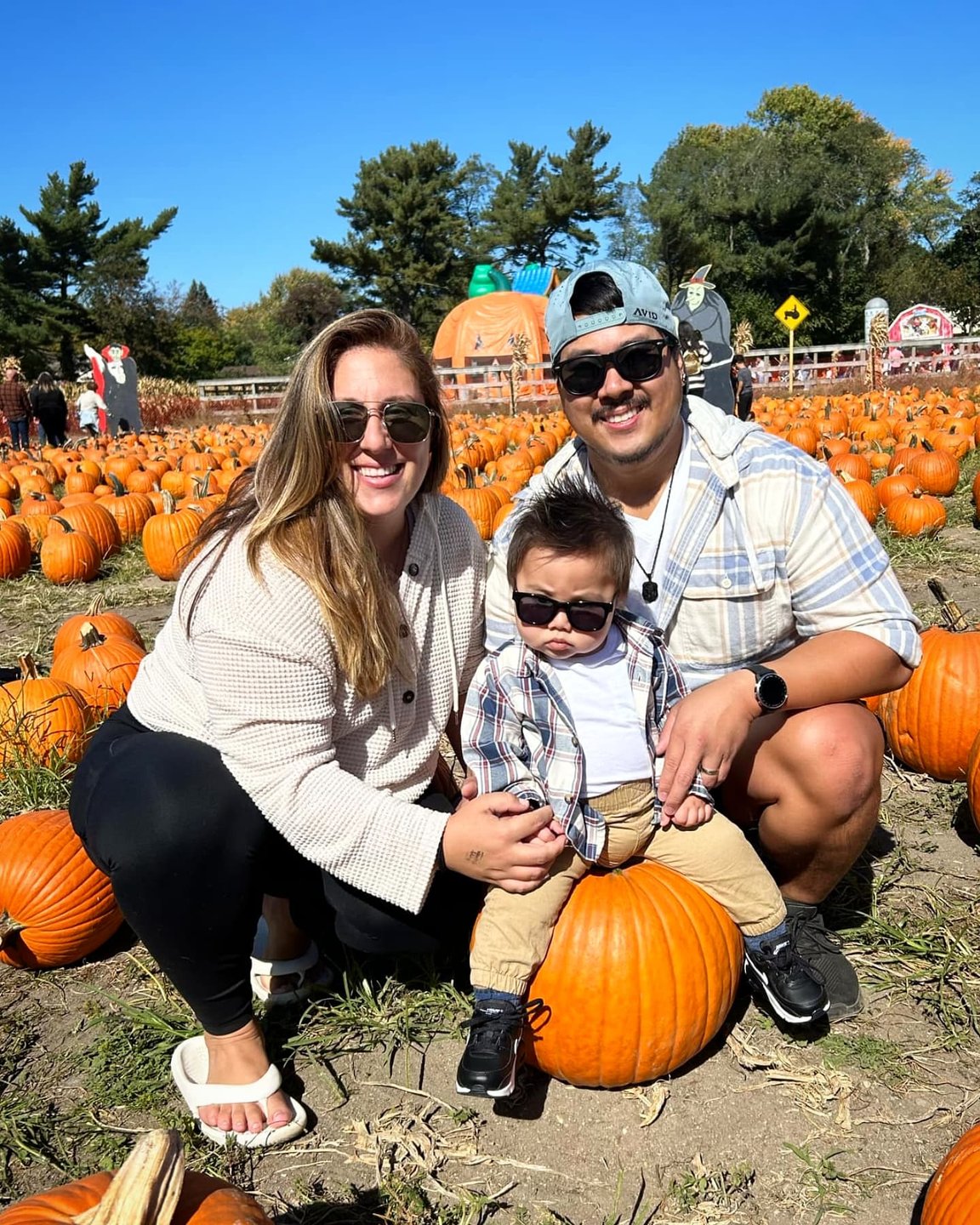 Little Lu's first patch of pumpkins! #fallthings #longisland #pumpkinpatch #halloweenseason #lucasfirsthalloween #whereohwhereislucas