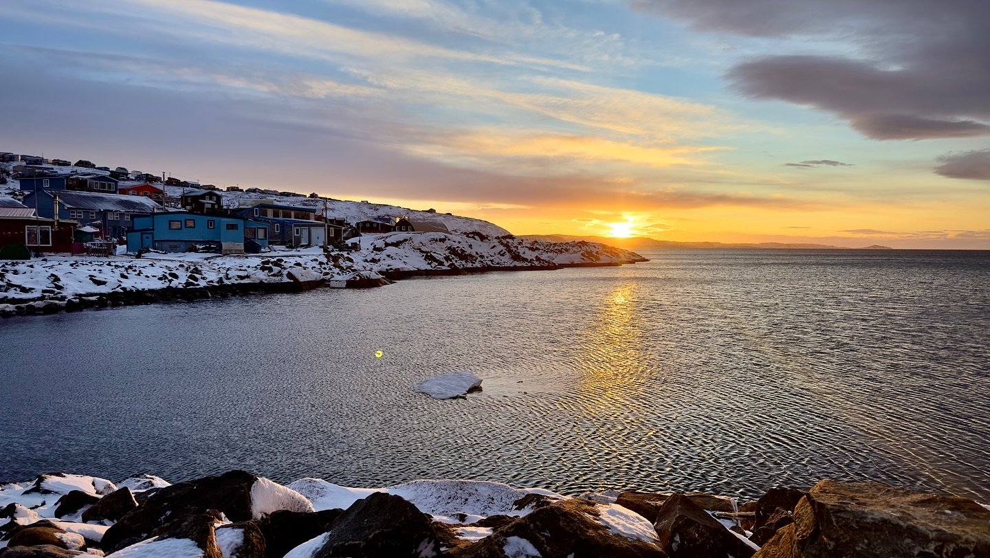 Photo by destinationnunavut, caption reads: Iqaluit is ringing in the New Year!✨ Let’s embrace the capital city’s vast landscape and the natural beauty that sets this northern gem apart.

📍Iqaluit
📷: @brice_ivanovic