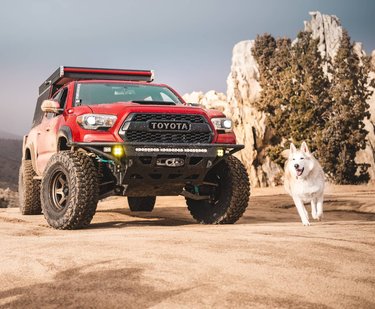 Happy Monday! Here's a photo of Pyro living his best life to make you smile.
.
.
.
#toyotatacoma #tacoma #femaledriven #mondaymotivation #wheelingwithdogs #mountaindog #huskyhybrid #huskygsd #offroaddogs #offroading #explorenevada #tacomaworld #tacomabuild #overlandtacoma #adventurepup #relentlessfabrication #teamrelentless #gofastcampers #longtravel #liftedtrucks