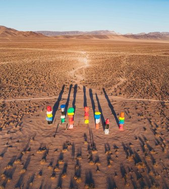 Seven Magic Mountains.
Artist Ugo Rondinone

I have driven past this large scale public art installation in Mojave many times but couldn't figure out a decent composition. This time, driving back from Vegas the inspiration struck. Protip - to get rid of all the people in the frame, I took multiple exposures and stacked them (like noise reduction in astrophotography).
.
.
.
.
.
#sevenmagicmountains #sevenmagicmountains💜💛💚💙❤️ #sevenmagicmountain #lasvegas #lasvegasstrip #lasvegasblvd #art #artinstallation #artinspiration #artinstagram #outdoorart #artinstadaily #dji #djiair2s #drone #dronephotography #dronestagram #dronepilot #dronelife #droneoftheday #dronephoto #dronefly #droneporn #desertart #nevada #nevadaart