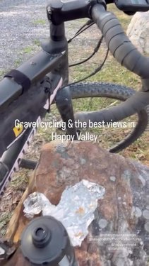 Photo by happyvalleypa, caption reads: Gravel cycling & the best views in Happy Valley