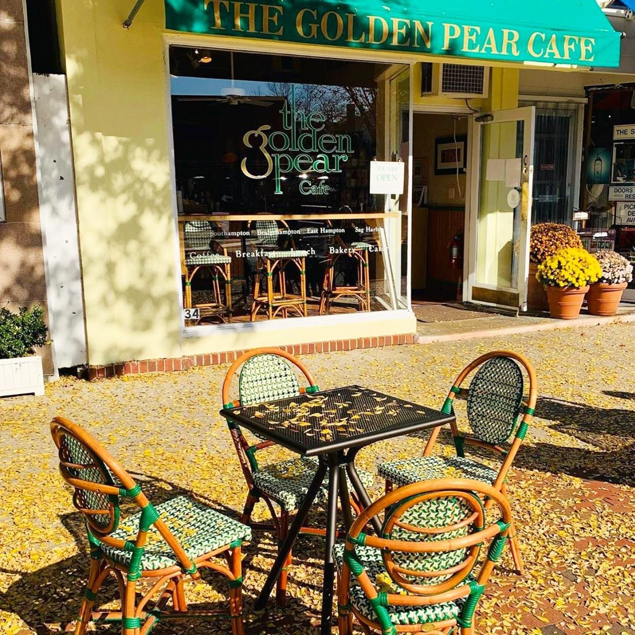 Golden leaves at the Golden Pear Cafe East on this gorgeous fall day! 🍁 🍂