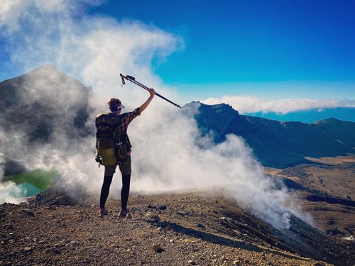 Photo by reisevicky, caption reads: What a special Day on the Te Araroa Trail. 

#newzealand #newzealandtrip #teararoa #teararoatrail #teararoanz #tongarirocrossing #tongarironationalpark #nationalpark #volcanoes #volcanonationalpark #steam #craterlake #bluesky #hikinggirl #hikingadventures #hikingculture #hikingtheglobe #trampingnz #tramping #longdistancewalking #3000km #walkingtherapy #bestviews #hikingaddict #traveladdict #wanderlust #wanderwoman #fernwandern #wandernmachtglücklich #neuseeland 

teararoanztrail 
wildernessmagnz 
tongariroalpinecrossing 
tongarirocrossing 
docgovtnz 
greatwalksofnz