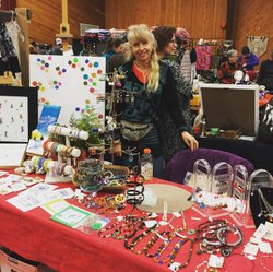 Photo by alicesdesign, caption reads: It was fun doing a fair today. #ferniecraftfair #alicesdesign #art #crafts #cards #jewelry and much more. Any requests welcome #fernieartist #thingstodoinfernie #artistcards #ferniestoke #ferniealpineresort #skiart #fernie #canada #kootenaylife #thankful #sale #tourismfernie