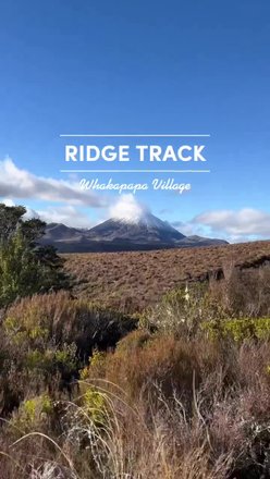 Photo by outdoorkidnz, caption reads: Best place for sunset views! 🌅 It’s only 20 min up to the lookout - bring a picnic and sit on the viewing platform for some epic views! 

📍 Ridge Track, entrance opposite motorcamp at Whakapapa Village. 
⏰ About 35 min return
👣 Walking only 
 🐶 No dogs 

 #whakapapavillage #sunsetnz #ridgetrack #ruapehu #tongariro lovetauponz visitruapehu  whakapapahp whakapapaskiarea