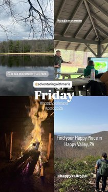 Photo by happyvalleypa, caption reads: Find your Happy Place in 
Happy Valley, PA